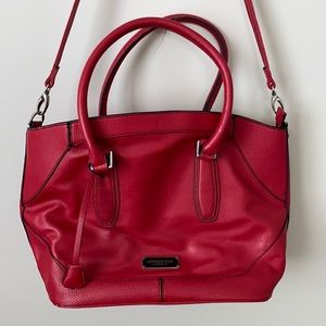 Red London Fog Leather Bag